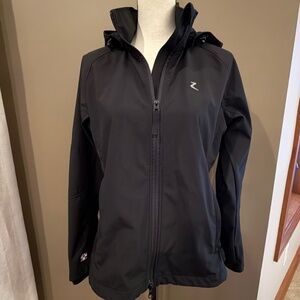 Horze Equestrian Hooded Jacket, Black Style 33268 Emma, Zip up Size 10